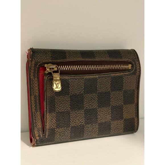Louis Vuitton Koala Damier Ebene Canvas Trifold Wallet Vintage Designer Paris LV - Picture 13 of 16